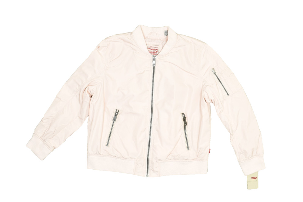 NEW Levi's Women's Pink Bomber Jacket Regular Size XXL Motorcycle Zip Pocket